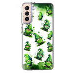 Samsung Galaxy S21 FE Gnomes Shamrock Lucky Green Clover St. Patrick Hybrid Protective Phone Case Cover