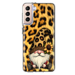 Samsung Galaxy S21 Gnome Sunflower Leopard Hybrid Protective Phone Case Cover