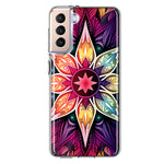 Samsung Galaxy S21 Mandala Geometry Abstract Star Pattern Hybrid Protective Phone Case Cover