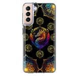 Samsung Galaxy S21 Mandala Geometry Abstract Dragon Pattern Hybrid Protective Phone Case Cover