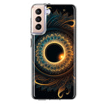 Samsung Galaxy S21 FE Mandala Geometry Abstract Eclipse Pattern Hybrid Protective Phone Case Cover