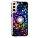 Samsung Galaxy S21 Mandala Geometry Abstract Galaxy Pattern Hybrid Protective Phone Case Cover