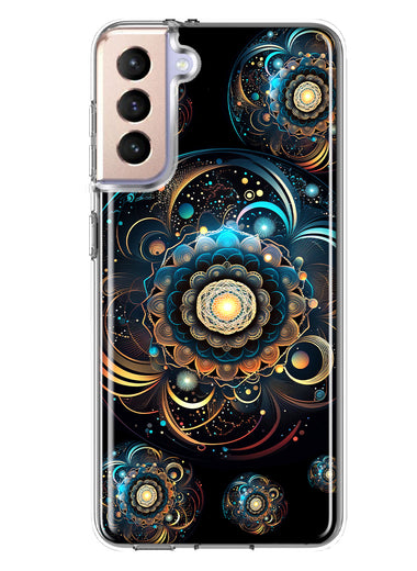 Samsung Galaxy S21 Mandala Geometry Abstract Multiverse Pattern Hybrid Protective Phone Case Cover