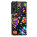 Samsung Galaxy S21 Plus Cute Halloween Spooky Horror Scary Neon Characters Hybrid Protective Phone Case Cover