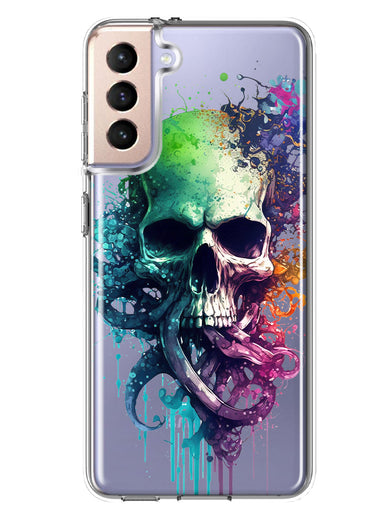Samsung Galaxy S21 Fantasy Octopus Tentacles Skull Hybrid Protective Phone Case Cover