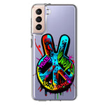 Samsung Galaxy S21 Peace Graffiti Painting Art Hybrid Protective Phone Case Cover