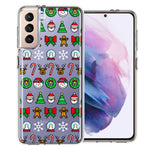 Samsung Galaxy S21 Plus Classic Christmas Polka Dots Santa Snowman Reindeer Candy Cane Design Double Layer Phone Case Cover