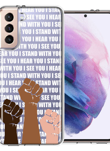 Samsung Galaxy S21 Plus BLM Equality Stand With You Double Layer Phone Case Cover