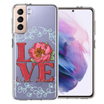 Samsung Galaxy S21 Plus Love Like Jesus Flower Text Christian Double Layer Phone Case Cover