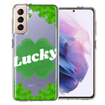 Samsung Galaxy S21 Lucky St Patrick's Day Shamrock Green Clovers Double Layer Phone Case Cover