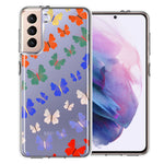 Samsung Galaxy S21 Plus Colorful Butterflies Design Double Layer Phone Case Cover