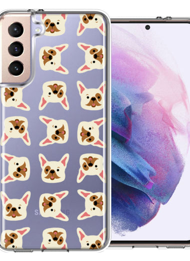 Samsung Galaxy S21 Plus Frenchie Bulldog Polkadots Design Double Layer Phone Case Cover