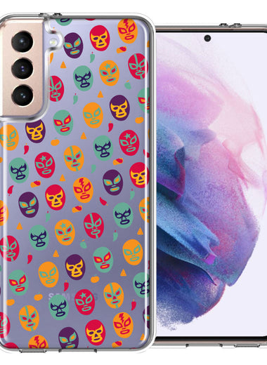 Samsung Galaxy S21 Plus Lucha Libre Masks Design Double Layer Phone Case Cover