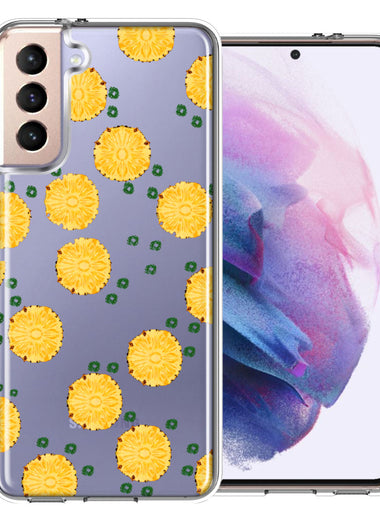 Samsung Galaxy S21 Plus Tropical Pineapples Polkadots Design Double Layer Phone Case Cover