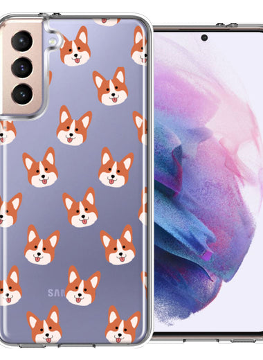Samsung Galaxy S21 Plus Shiba Inu Polkadots Design Double Layer Phone Case Cover