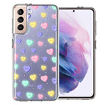 Samsung Galaxy S21 Plus Valentine's Day Heart Candies Polkadots Design Double Layer Phone Case Cover