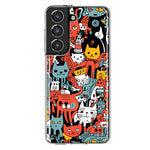 Samsung Galaxy S22 Plus Psychedelic Cute Cats Friends Pop Art Hybrid Protective Phone Case Cover