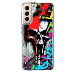 Samsung Galaxy S21 Plus Skull Face Graffiti Painting Art Hybrid Protective Phone Case Cover