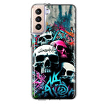 Samsung Galaxy S21 Skulls Graffiti Painting Art Hybrid Protective Phone Case Cover