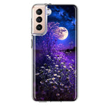 Samsung Galaxy S21 Plus Spring Moon Night Lavender Flowers Floral Hybrid Protective Phone Case Cover