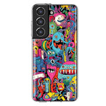 Samsung Galaxy S22 Plus Psychedelic Trippy Happy Aliens Characters Hybrid Protective Phone Case Cover