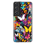 Samsung Galaxy S22 Plus Psychedelic Trippy Butterflies Pop Art Hybrid Protective Phone Case Cover