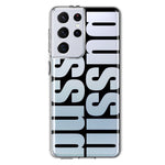 Samsung Galaxy S21 Ultra Black Clear Funny Text Quote Bussin Hybrid Protective Phone Case Cover