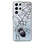 Samsung Galaxy S21 Ultra Creepy Black Spider Web Halloween Horror Spooky Hybrid Protective Phone Case Cover