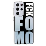 Samsung Galaxy S21 Ultra Black Clear Funny Text Quote Fckfomo Hybrid Protective Phone Case Cover