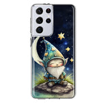 Samsung Galaxy S21 Ultra Stars Moon Starry Night Space Gnome Hybrid Protective Phone Case Cover