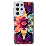 Samsung Galaxy S21 Ultra Mandala Geometry Abstract Star Pattern Hybrid Protective Phone Case Cover