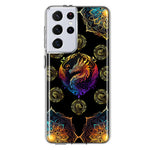 Samsung Galaxy S21 Ultra Mandala Geometry Abstract Dragon Pattern Hybrid Protective Phone Case Cover