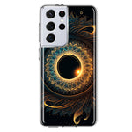 Samsung Galaxy S21 Ultra Mandala Geometry Abstract Eclipse Pattern Hybrid Protective Phone Case Cover