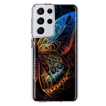 Samsung Galaxy S21 Ultra Mandala Geometry Abstract Butterfly Pattern Hybrid Protective Phone Case Cover