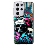 Samsung Galaxy S21 Ultra Skulls Graffiti Painting Art Hybrid Protective Phone Case Cover