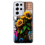 Samsung Galaxy S21 Ultra Sunflowers Graffiti Painting Art Hybrid Protective Phone Case Cover