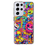 Samsung Galaxy S21 Ultra Psychedelic Trippy Happy Characters Pop Art Hybrid Protective Phone Case Cover