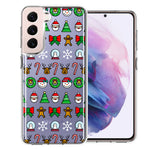 Samsung Galaxy S22 Plus Classic Christmas Polka Dots Santa Snowman Reindeer Candy Cane Design Double Layer Phone Case Cover