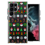 Samsung Galaxy S22 Ultra Classic Christmas Polka Dots Santa Snowman Reindeer Candy Cane Design Double Layer Phone Case Cover