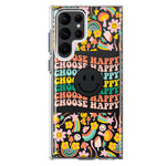 Samsung Galaxy S22 Ultra Choose Happy Smiley Face Retro Vintage Groovy 70s Style Hybrid Protective Phone Case Cover