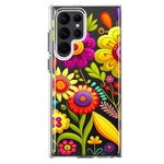 Samsung Galaxy S23 Ultra Colorful Yellow Pink Folk Style Floral Vibrant Spring Flowers Hybrid Protective Phone Case Cover