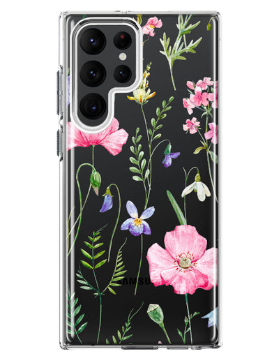 Samsung Galaxy S22 Ultra Spring Pastel Wild Flowers Summer Classy Elegant Beautiful Hybrid Protective Phone Case Cover