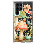 Samsung Galaxy S23 Ultra Fairytale Watercolor Mushrooms Pastel Spring Flowers Floral Hybrid Protective Phone Case Cover