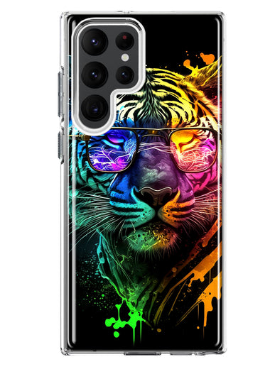 Samsung Galaxy S23 Ultra Neon Rainbow Swag Tiger Hybrid Protective Phone Case Cover