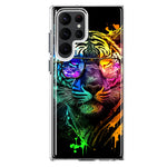 Samsung Galaxy S23 Ultra Neon Rainbow Swag Tiger Hybrid Protective Phone Case Cover