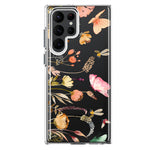 Samsung Galaxy S23 Ultra Peach Meadow Wildflowers Butterflies Bees Watercolor Floral Hybrid Protective Phone Case Cover