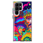 Samsung Galaxy S23 Ultra Neon Rainbow Psychedelic Indie Hippie Indie King Hybrid Protective Phone Case Cover