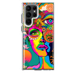 Samsung Galaxy S23 Ultra Neon Rainbow Psychedelic Hippie One Eye Pop Art Hybrid Protective Phone Case Cover