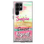 Samsung Galaxy S22 Ultra Summer Brush Strokes Sunrise Sunburn Sunset Repeat Hybrid Protective Phone Case Cover