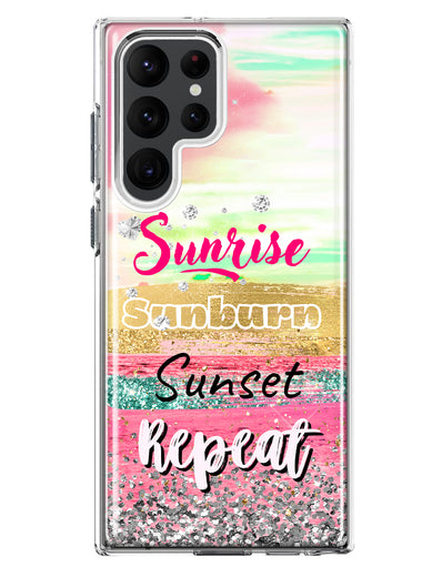 Samsung Galaxy S23 Ultra Summer Brush Strokes Sunrise Sunburn Sunset Repeat Hybrid Protective Phone Case Cover